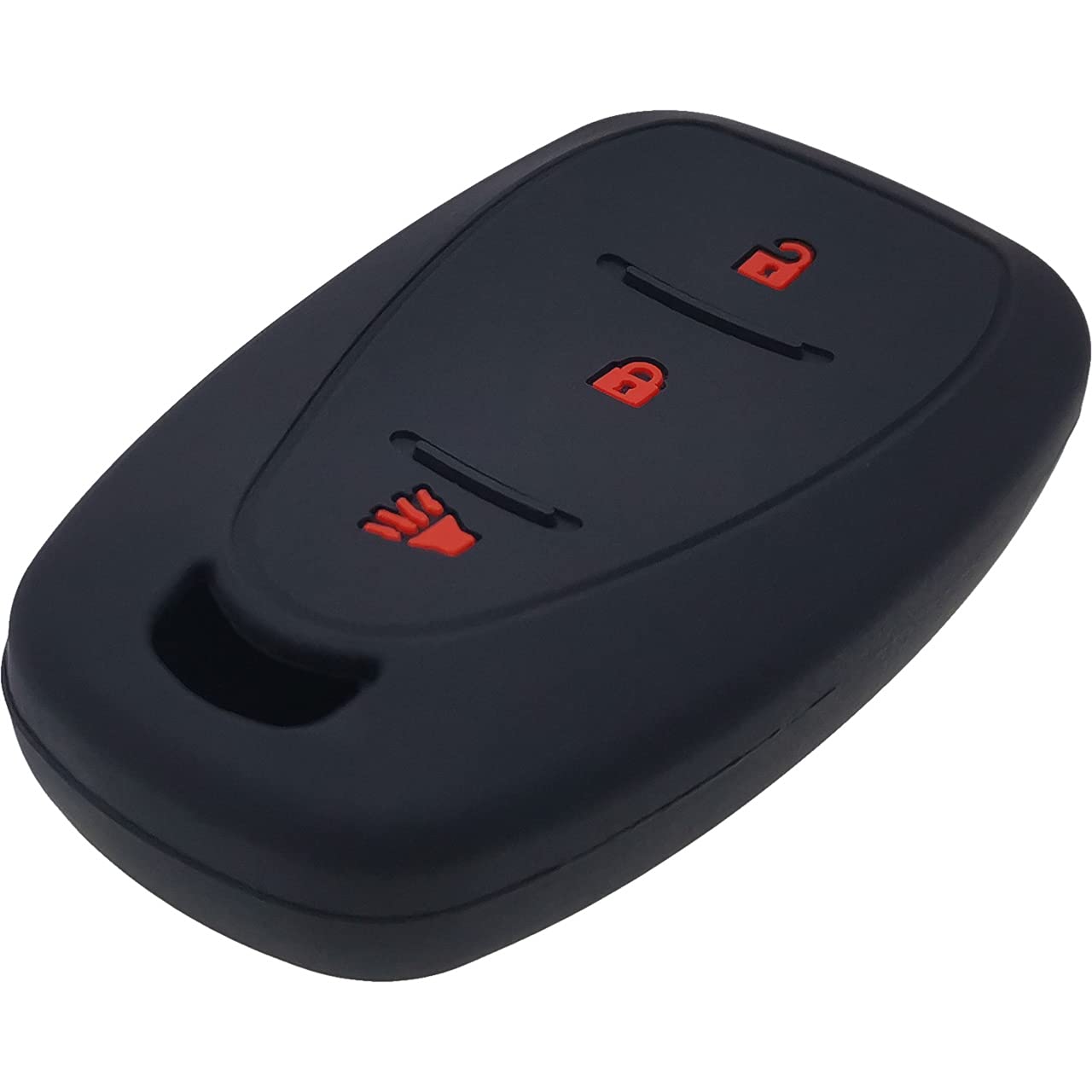 2Pcs Silicone 3 Buttons Key Fob Cover Remote Case Keyless Protector Compatible With Chevrolet Chevy Malibu Blazer Camaro Cruze Equinox Malibu Limited Sonic Spark Traverse Trax Volt (Black & Hot Pink)