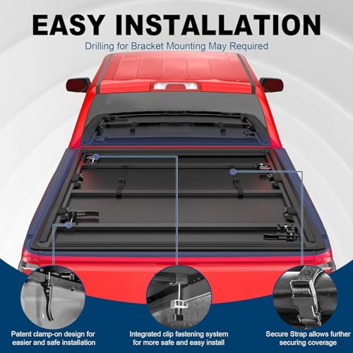 Mostplus Tri Fold Soft Tonneau Cover Truck Bed Compatible For 2024-2025 Toyota Tacoma (Not For Trail Edition) On Top 5 Ft 60.5In