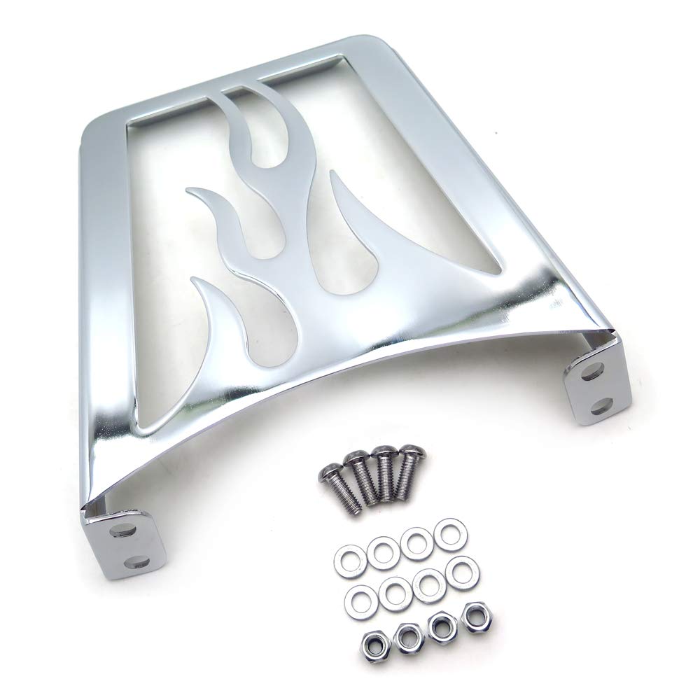 Httmt Mt155-F-Cd Chrome Flame Sissy Bar Luggage Rack Compatible With Harley Davidson Sportster Xl883C Xl883R Xl1200R Xl1200C Xl1200S Xlh883 Xlh1200 883 1200