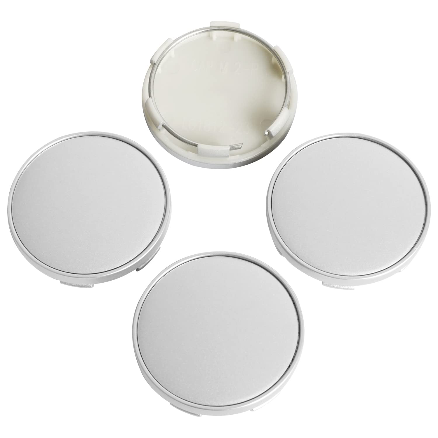 Kitspro 2.2Inch 56Mm Wheel Center Caps, Pack Of 4 (Silver, Outer 56Mm, Inner 53Mm)