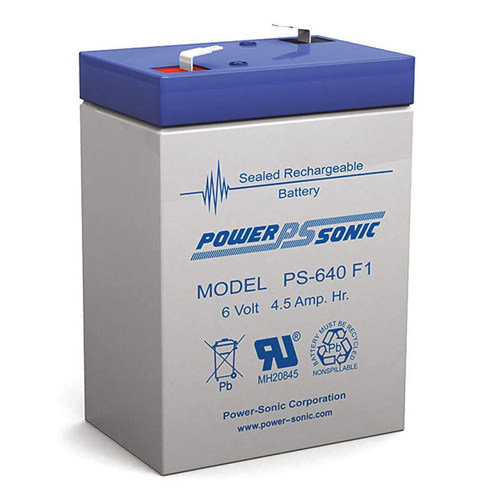 Powersonic Ps-640F1-6 Volt/4.5 Amp Hour Sealed Lead Acid Battery With 0.187 Fast-On Connector