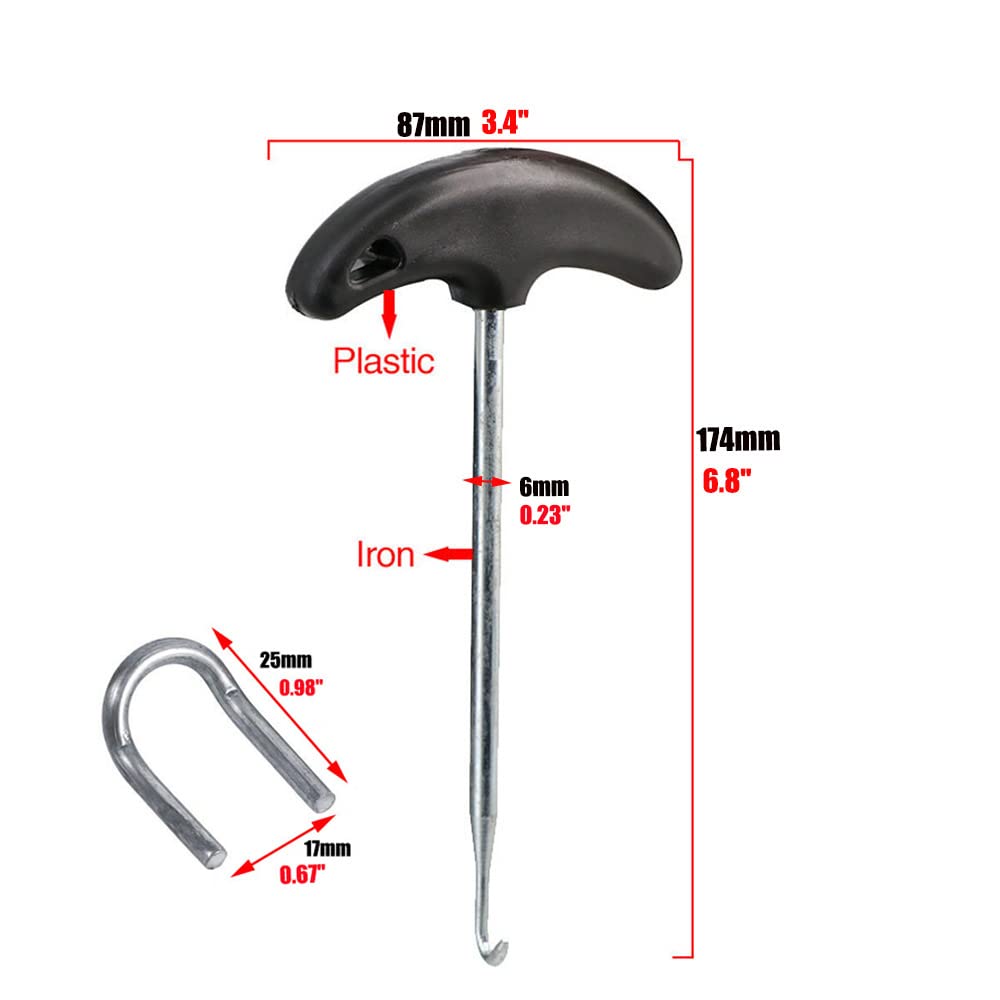 Motorcycle Spring Puller,Motorcycle Exhaust pipe Spring Puller Installer Hook Tool, Exhaust Pipe Springs 67MM/75MM Swivel Hook,E