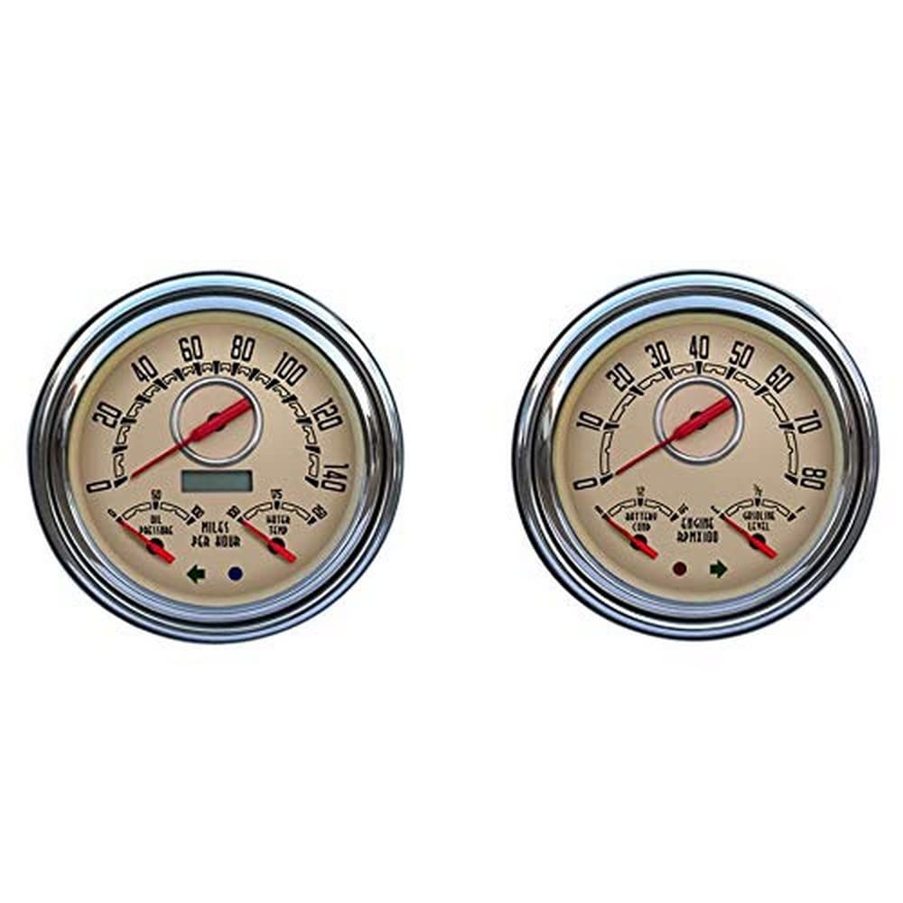 NEW VINTAGE USA Gauge Kit, Woodward 3-N-1, Analog, Fuel Level/Oil Pressure/Speedometer/Tachometer/Voltmeter/Water Temperature, B