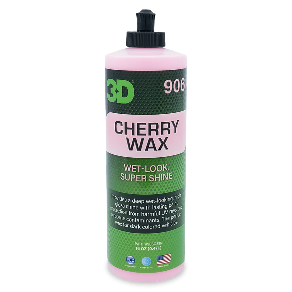 3D Cherry Wax - Deep Gloss, Wet Look Carnauba Car Wax - Uv Protection For Dark Paint Colors 16Oz.