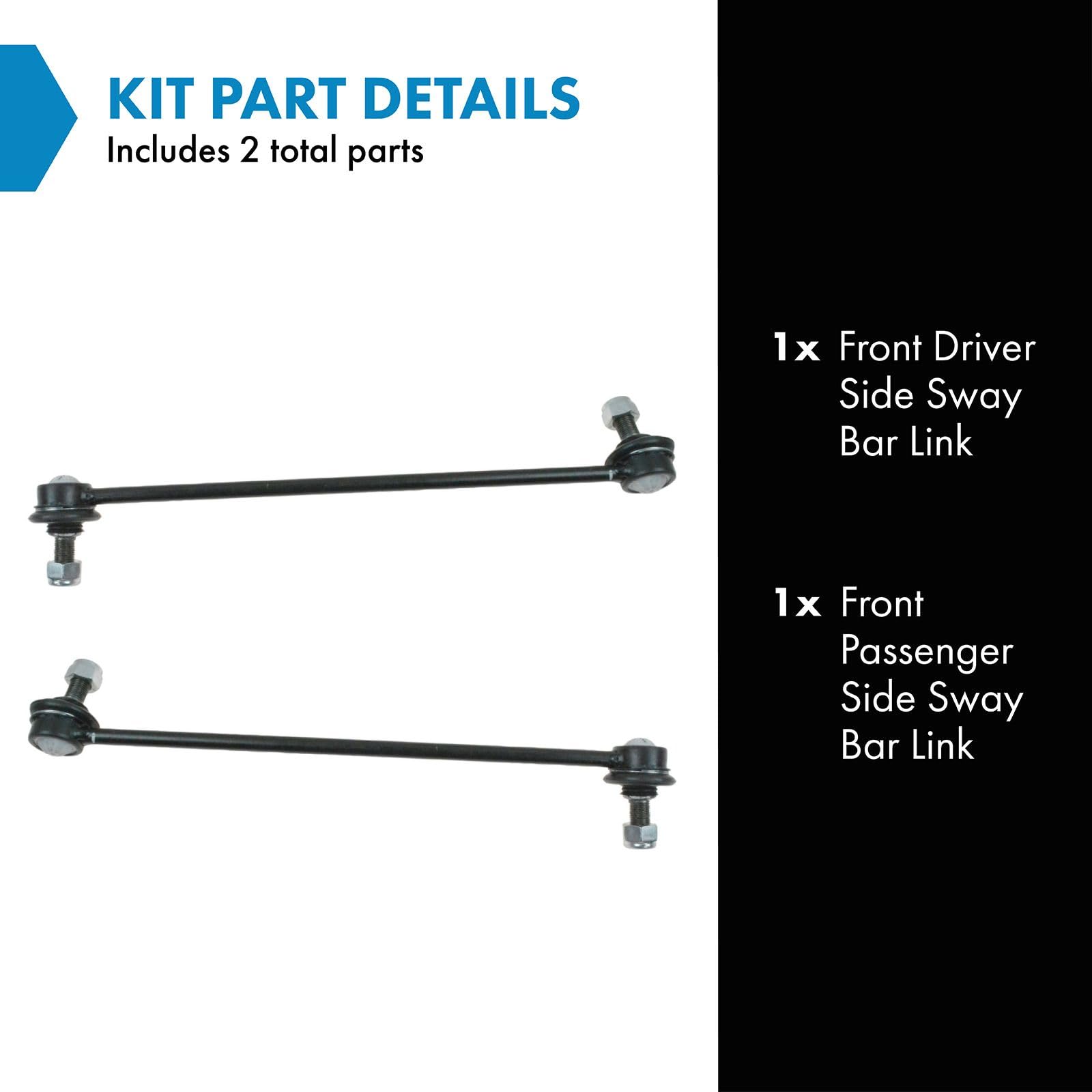 Trq Front Sway Bar Stabilizer Link Set Compatible With 2007-2012 Hyundai Santa Fe Veracruz 2011-2013 Kia Sorento