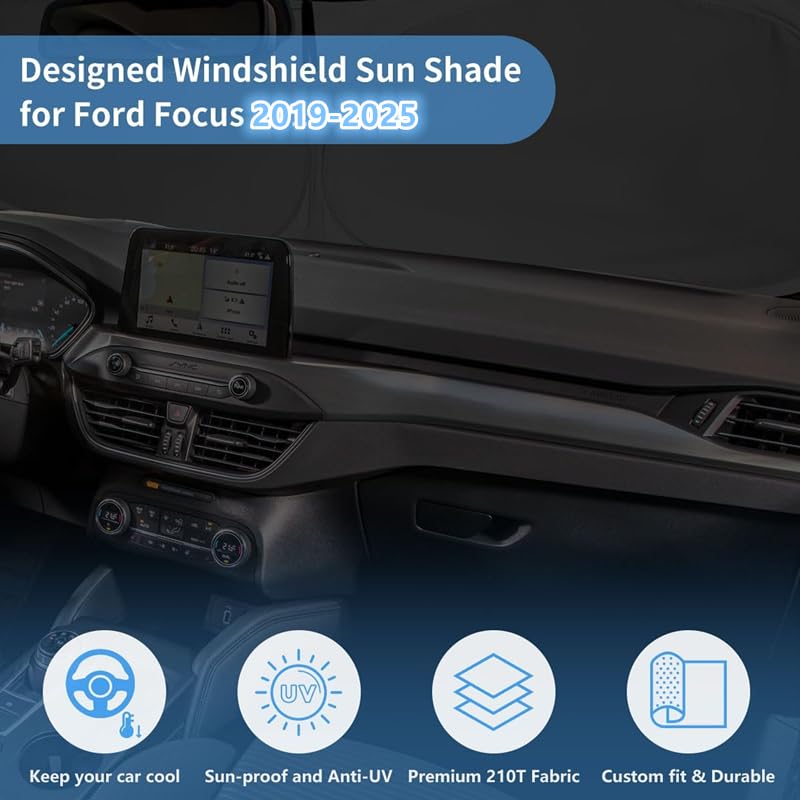 Windshield Sun Shade For Ford Focus Accessories Window Sunshade Fit 2025 2024 2023 2022 2021 2020 2019 Ford Focus Front Window S