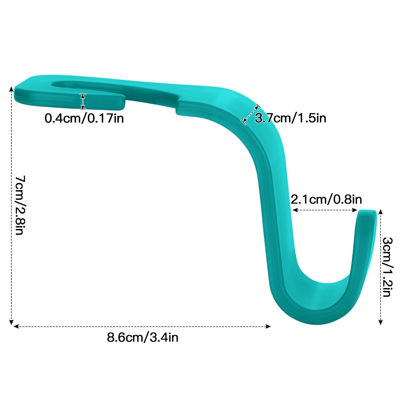 Soleebee 4 Pack Car Headrest Hook Universal Car Seat Hook Auto Hook Car Back Seat Hangers Storage Organizer (Teal)