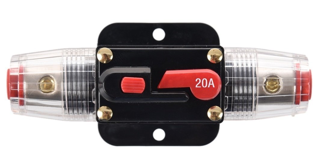 Anjoshi Circuit Breaker 20A 20-150Amp Reset Fuse Holder Inline Fuse For Car Audio And Amps Overload Protection 12V-48V Dc Replac