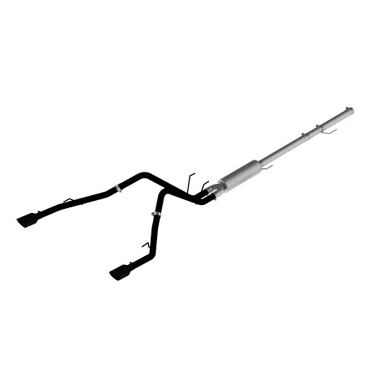 Mbrp S5146Blk Black Coated 2 1/2' Dual Split Rear Cat Back Through Stock Bumper
