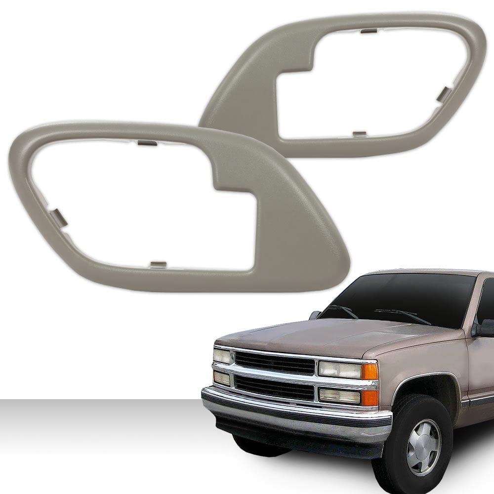 Pit66 Inside Door Handles Bezel, Compatible With 1995-1999 Chevy Tahoe/Fit 1995-1999 Gmc Suburban/Fit 1995-1999 Gmc Yukon Gray #