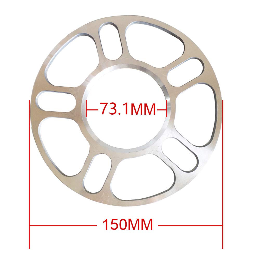 Zhteapr 4Pc 3Mm Universal Wheel Spacers Adapters For Most 5 Lug Vehicle Bolt Patterns Pcd From 100-120.65Mm - 5X100 5X108 5X110