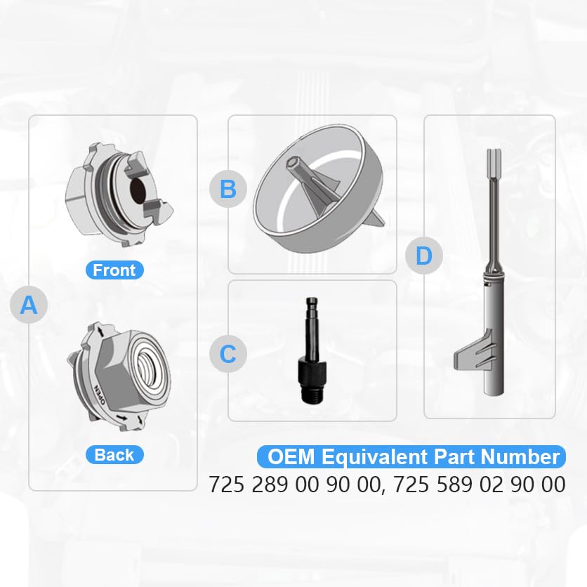 Yuesstloo Metal Transmission Oil Filling Tool, Compatible with Mercedes Benz 725.0 9-Speed Oil Change, Transmission Oil Filling