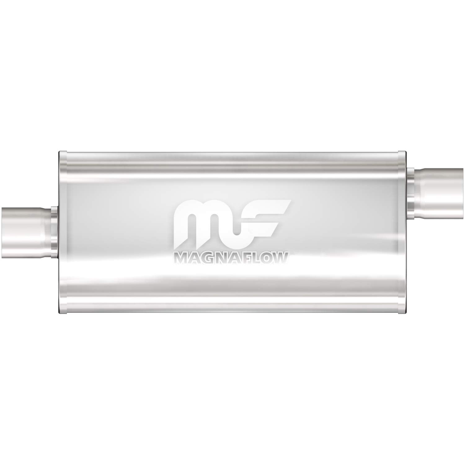 MagnaFlow Performance Exhaust Muffler 12226: 2.5''/2.5'' Inlet/Outlet, 5x8x14'' Oval, Stainless Steel, Satin Finish