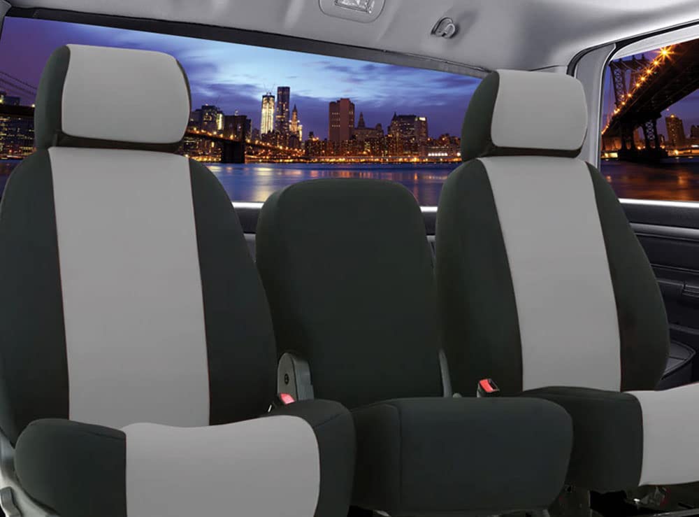 CarsCover Custom Fit 2017-2018 Dodge Ram 1500 2500 3500 Pickup Truck Neoprene Car Front Seat Covers Gray & Black Sides Driver & Passenger Cover