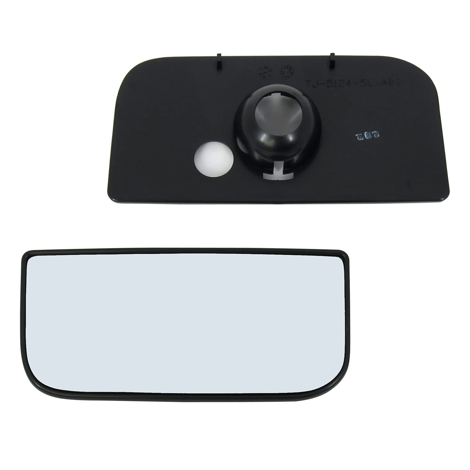 Driver Side Mirror Glass Assembly With Plastic Backing Plate Lower Bottom Towing Compatible With 2006-2020 Chevrolet Gmc Silvera