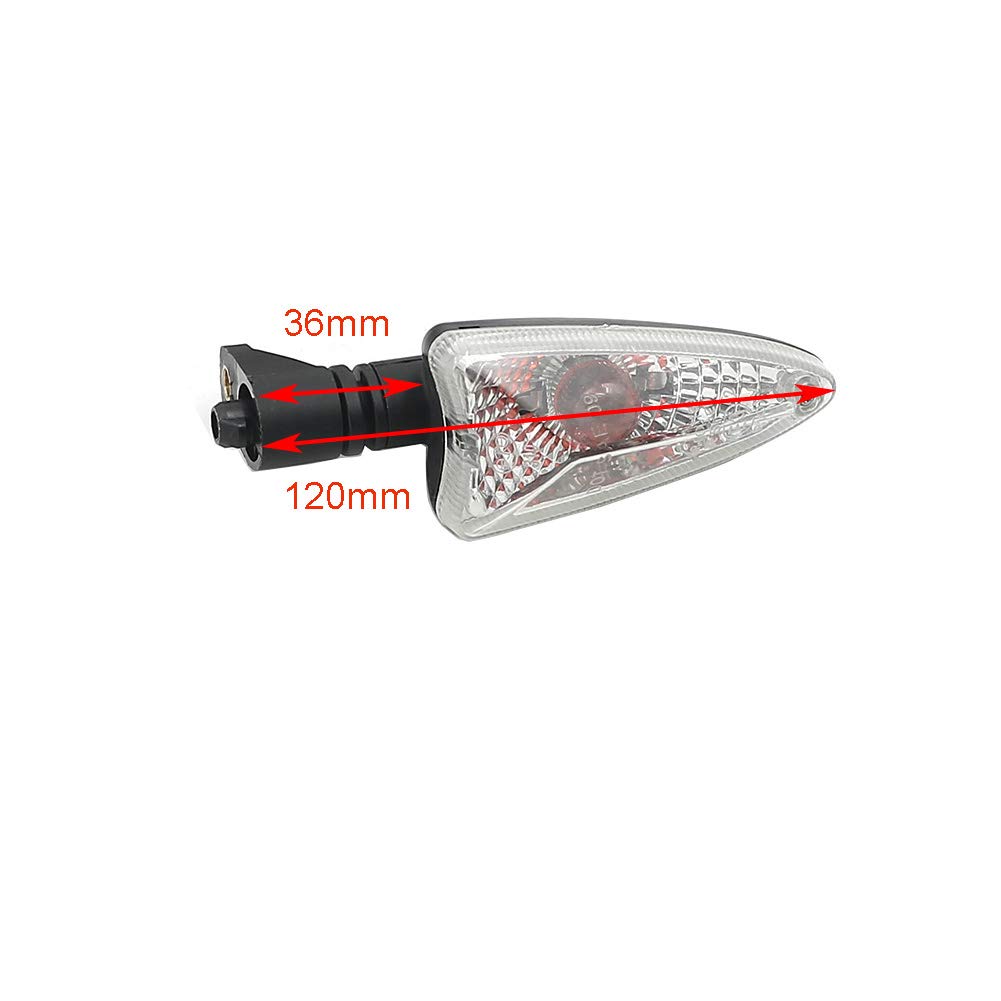 Motorcycle Front/Rear Blinker Turn Signal Light 120Mm For F800R F800S K1300R/S F800Gt F800St F800Gs S1000Rr C600 G650Gs F765Gs Transparent (No Wire,Only Light)