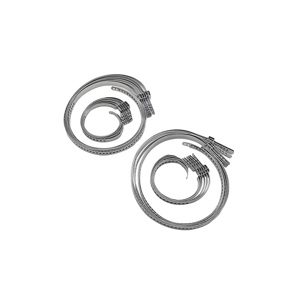 Tabazy CV Boot Clamp Kit - 24Pcs Adjustable Stainless Steel Axle Joint Bands (12 Large + 12 Small), Metallic Finish