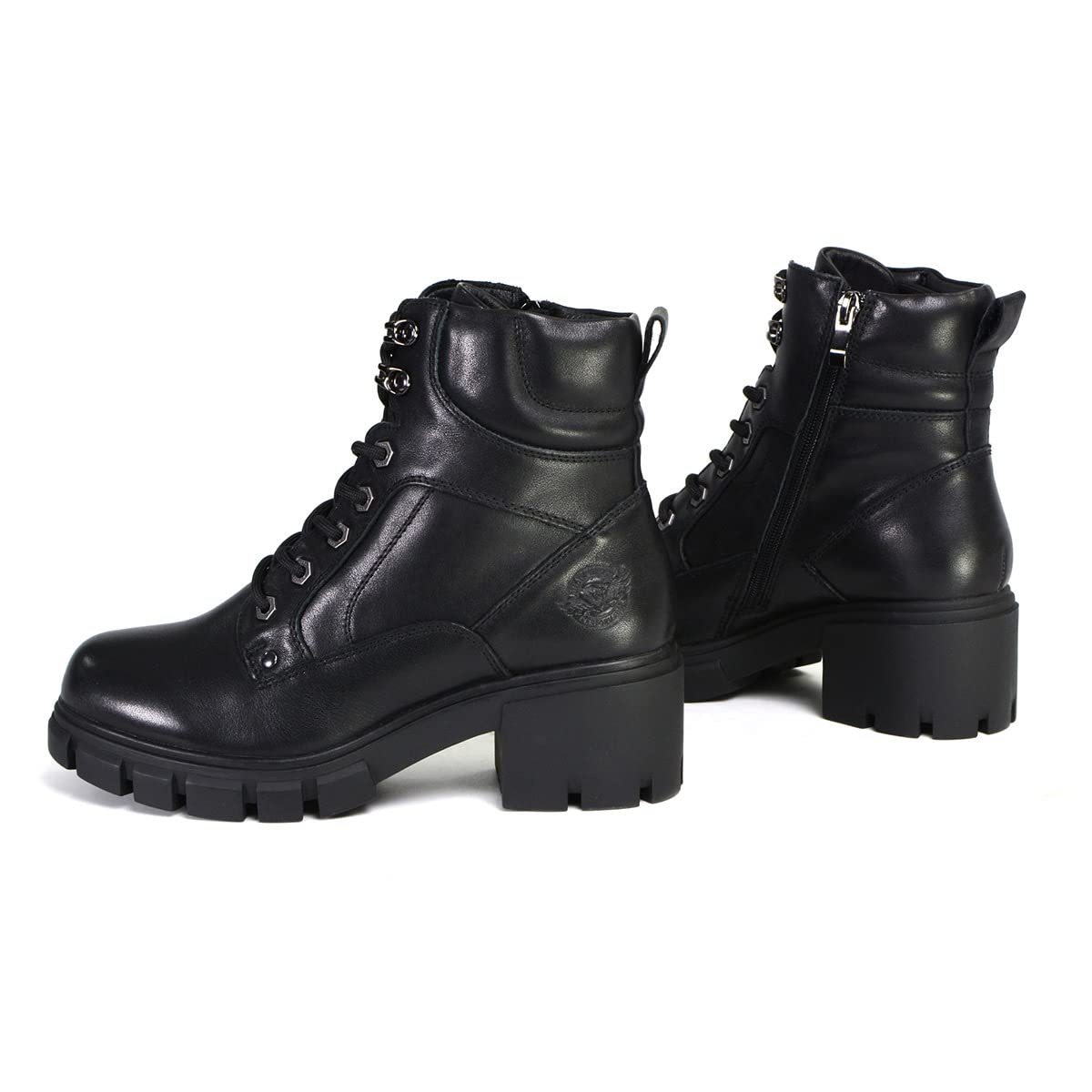 Milwaukee Leather Women's Garter Premium Black Lace-Up Fashion Motorcycle Boots MBL9447-7