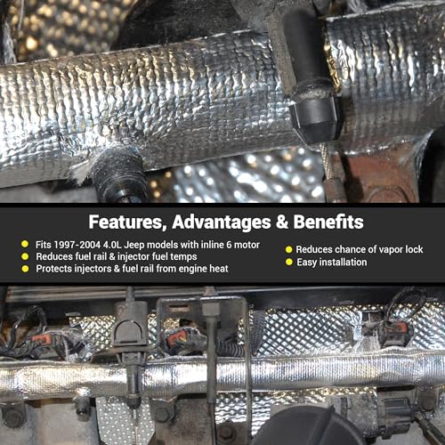 Design Engineering Fuel Rail & Injector Cover Kit For Jeep (1997-2004, 4.0L Engine) - Our Accessories Reduce Vapor Lock & Keep Fuel Injectors & Rails Cooler