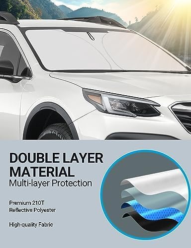 Proadsy 2025 Upgrade Windshield Sunshade Custom For Subaru Outback 2020-2024 2025 Reflective Heat Sun Uv Protector Foldable Fron