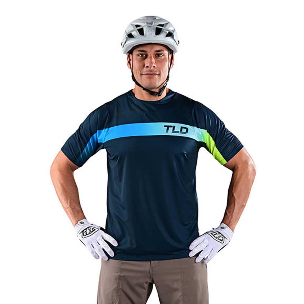 Troy Lee Designs Cycling MTB Bicycle Mountain Bike Jersey Shirt for Men, Skyline SS (Jet Fuel Slate Blue, S)