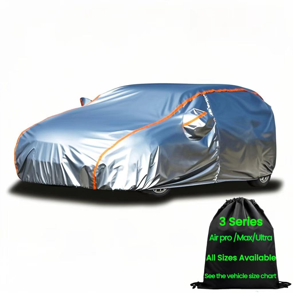 Anitant Durable Bright Silver Four Seasons Hatchback Car Cover All Weather Waterproof Snow Cover Car Tarps Fit Golf Gti Chevy Hh