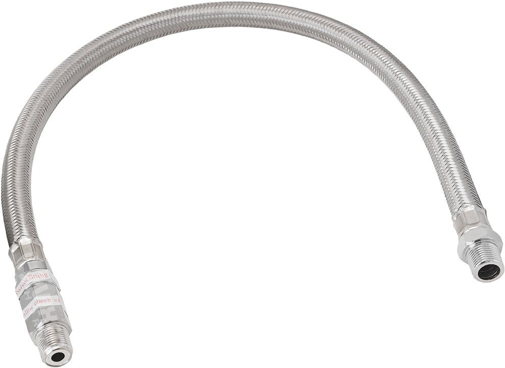 Vixen Horns Stainless Steel Air Compressor Braided Leader Hose with Check Valve 3/8 NPT Male to 3/8 NPT Male 24inch Chrome VXA