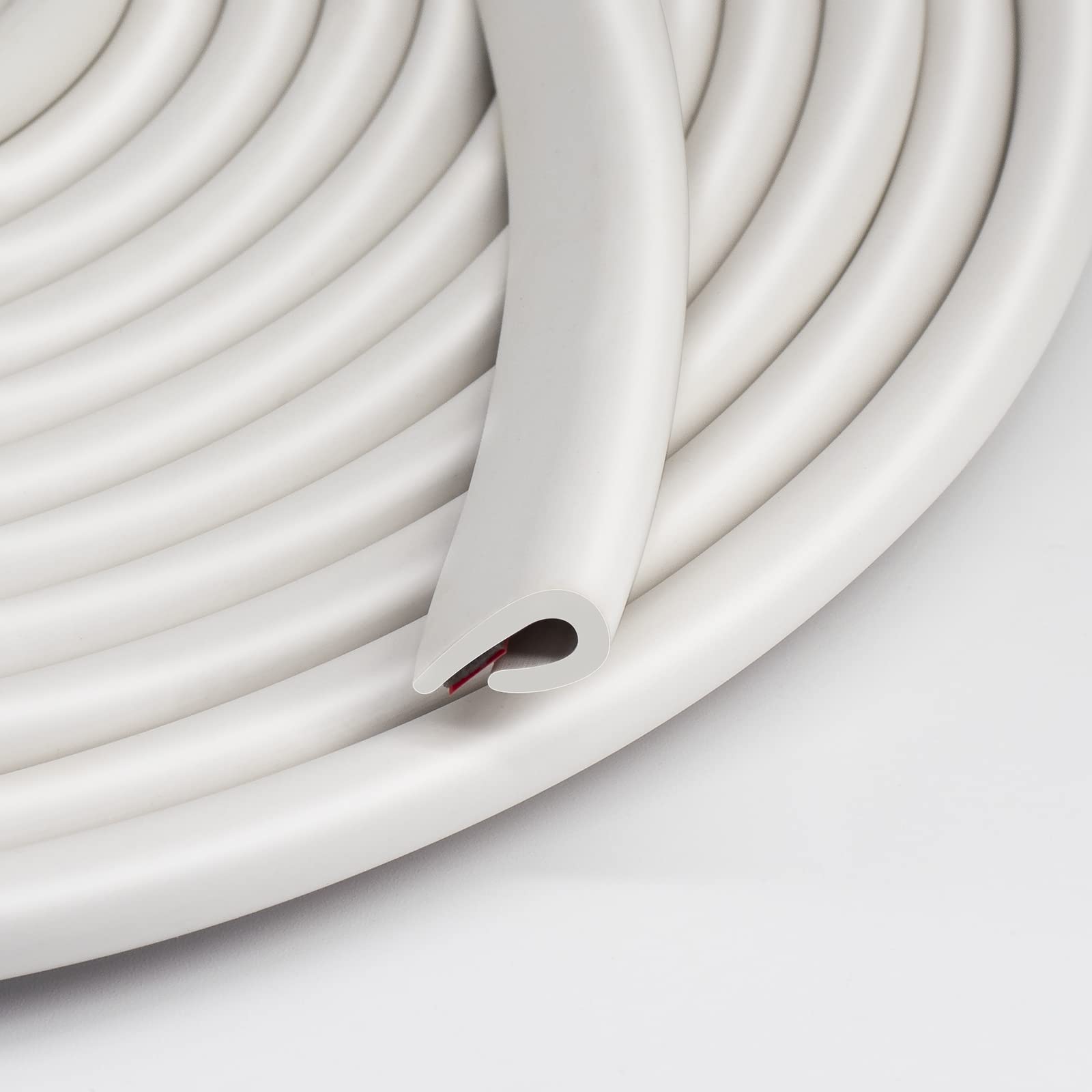 Edge Trim-Rubber U Channel Length With Self-Adhesive Design For Car Doors, Table Corners, Etc (26Feet 0.27Inch, White)