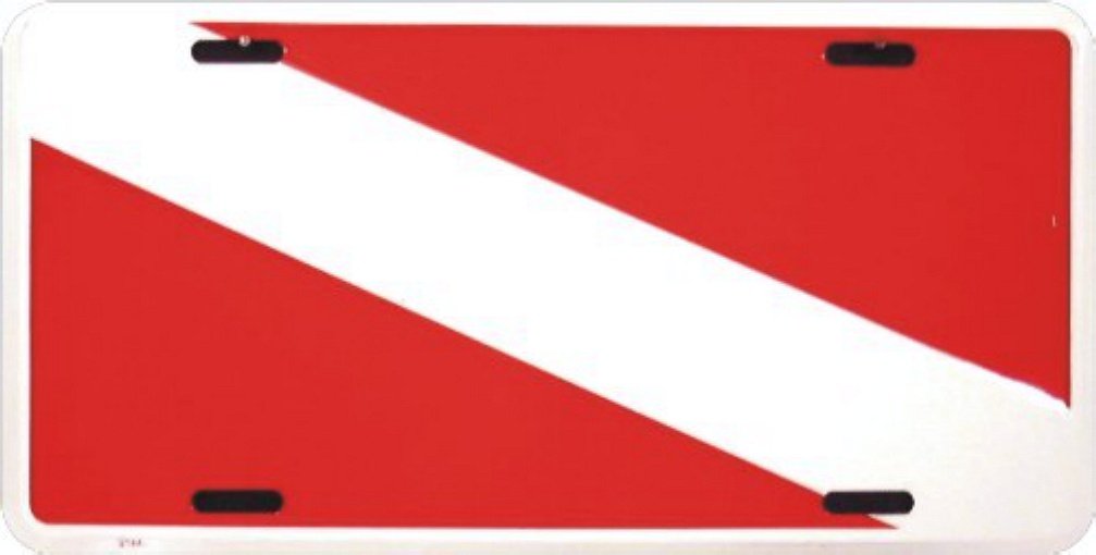 Scuba Divers Flag Novelty License Plate