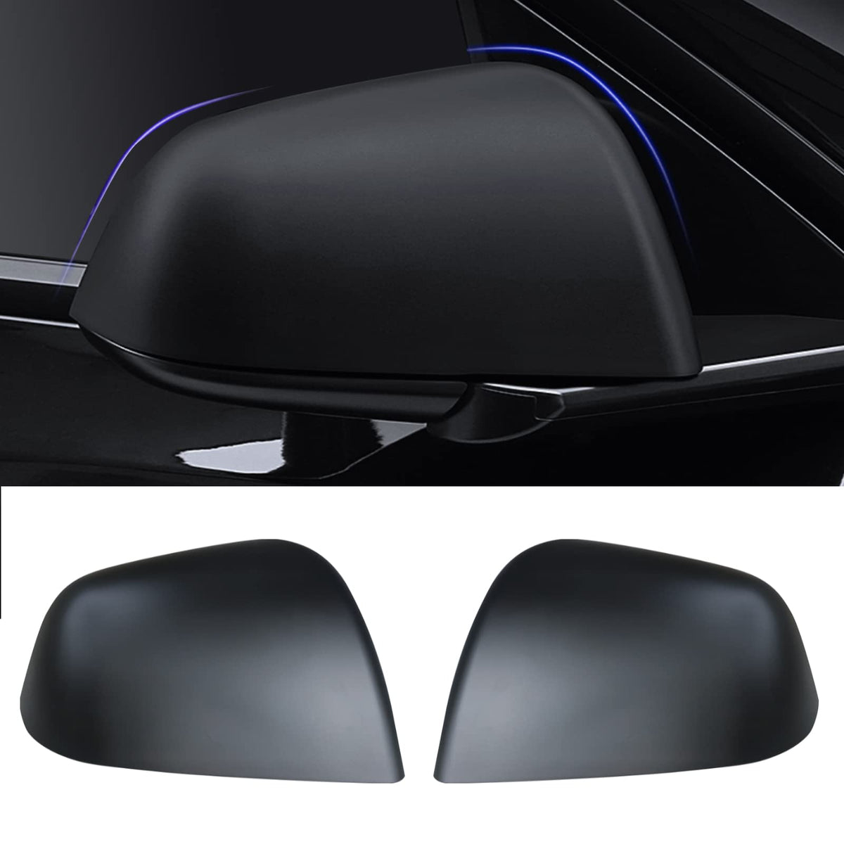 Kasato Model Y Side Mirror Cover, Mirror Cap 2 Pcs Matt Black Side Mirror Cover WBCARB0BVYDSLLG