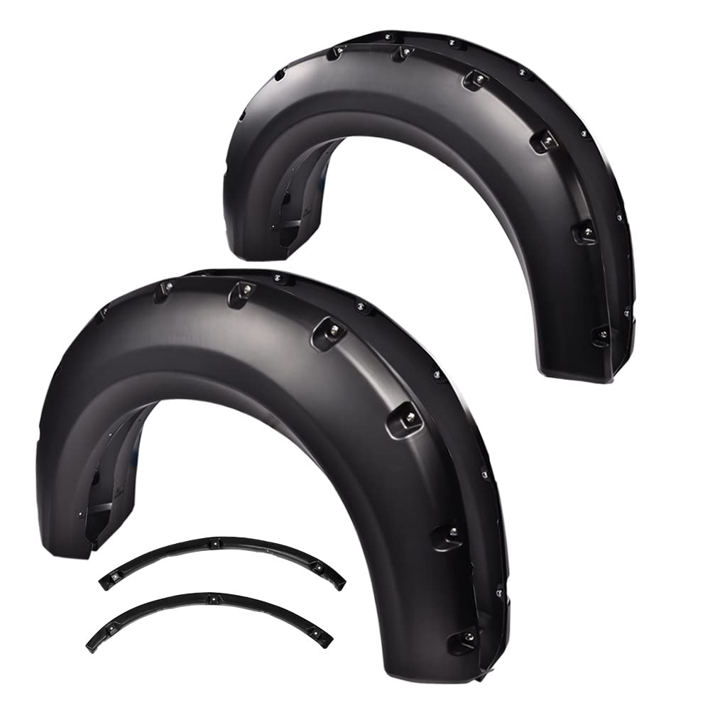 Pit66 Fender Flares, Compatible With 2009-2014 Ford F150 Styleside(Not For Platinum And Raptor Models), Wheel Flares Set Paintable Riveted Smooth Matte Black Pocket Style, 4 Pcs