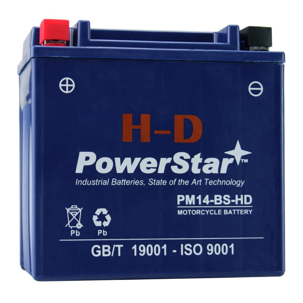PoweStar PM14-BS-HD Battery High Performance - Maintenance Free - SLA/AGM 14-BS Motorcycle Battery compatible with Kawasaki 1200