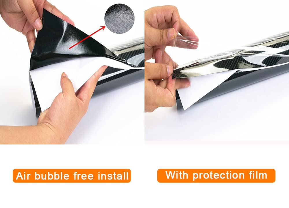 Lzlrun Free Tool Kit 5D High Gloss Carbon Fiber Vinyl Tap For Black Out Chrome Delete Window Trim Door Trim (2Inches X 30Feet)