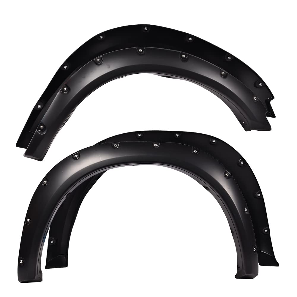 PIT66 Fender Flares, Compatible With Dodge Ram 1500 2009-2018/Compatible With Ram 1500 Classic (Excludes R/T & Rebel) 19-22 Pain