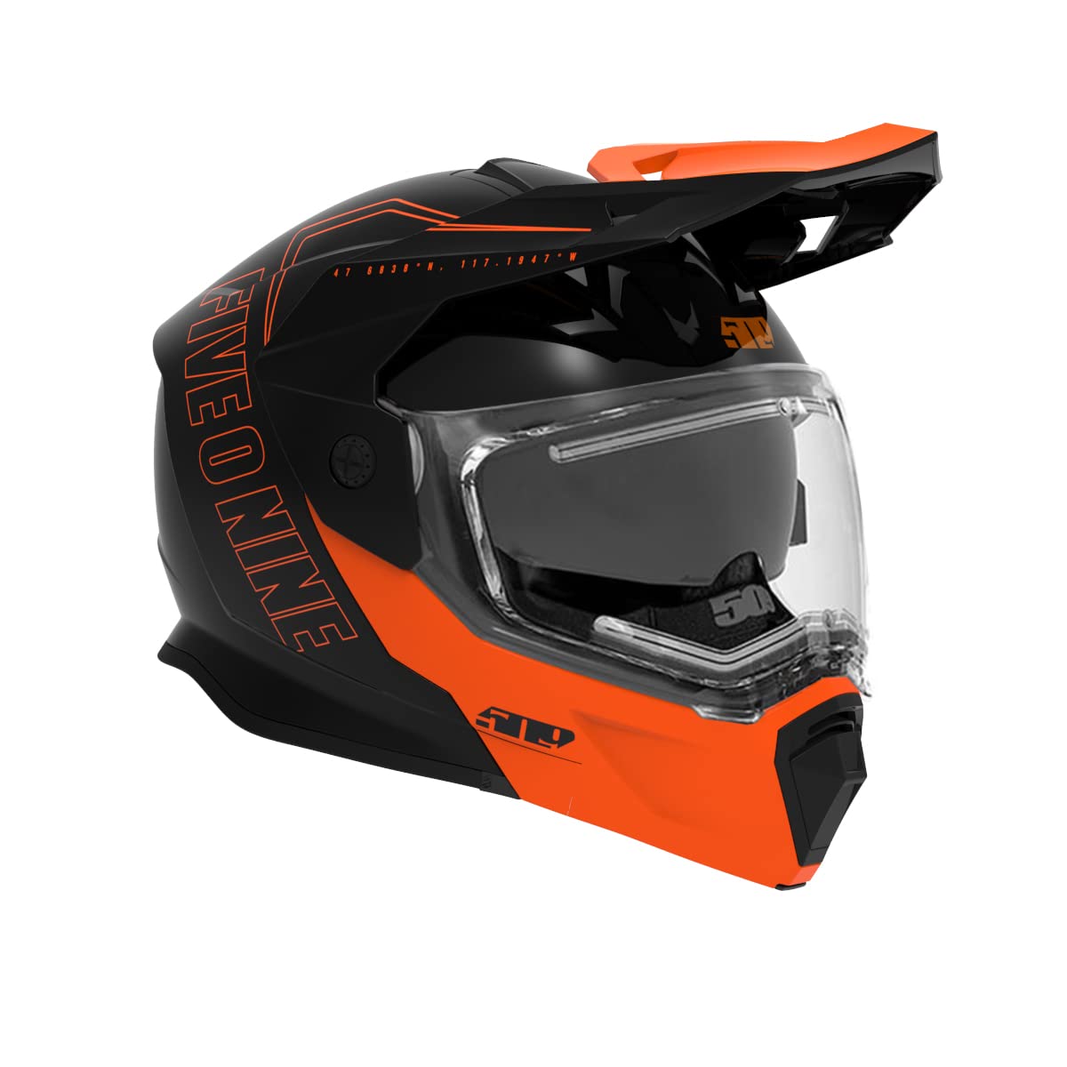 509 Delta R4 Ignite Snowmobile Helmet (Gloss Orange - Large)