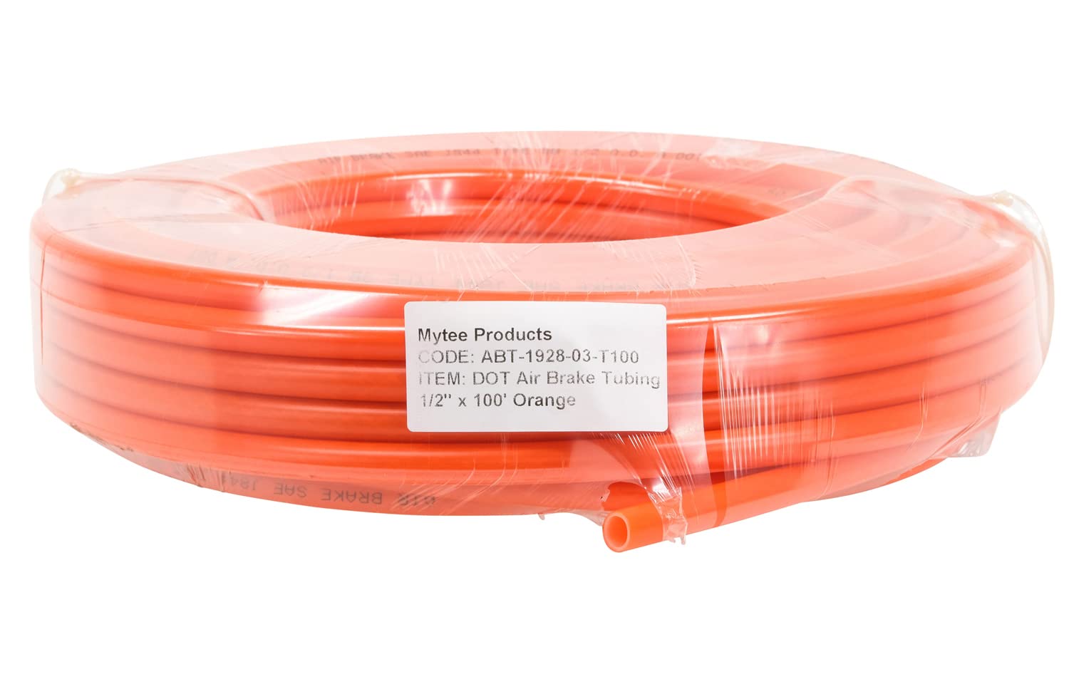 Mytee Products (2 Pack) 3/8'' OD x 100' Orange SAE J844 Nylon Air Brake Tubing DOT Approved | Pneumatic Nylon Air Line Hose for
