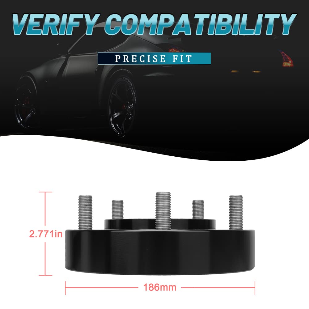 IRONTEK 5x150mm Wheel Spacers 1.5'' (110mm Hub Bore, 14x1.5 Studs) 5x150mm to 5x150mm Hubcentric Wheel Spacer for Toyota 98-21 L