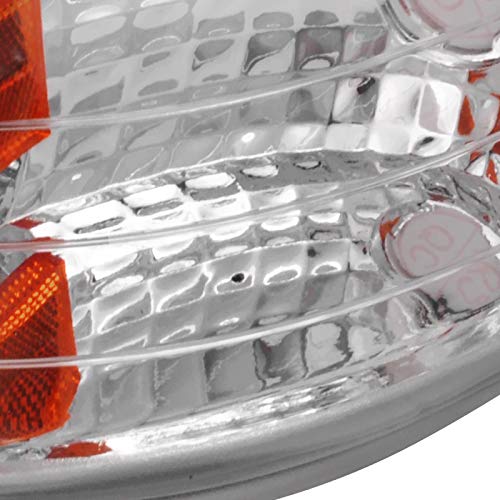 Spec-D Tuning Chrome Housing Clear Lens Corner Lights Compatible With 1994-1998 Ford Mustang L+R Pair Assembly