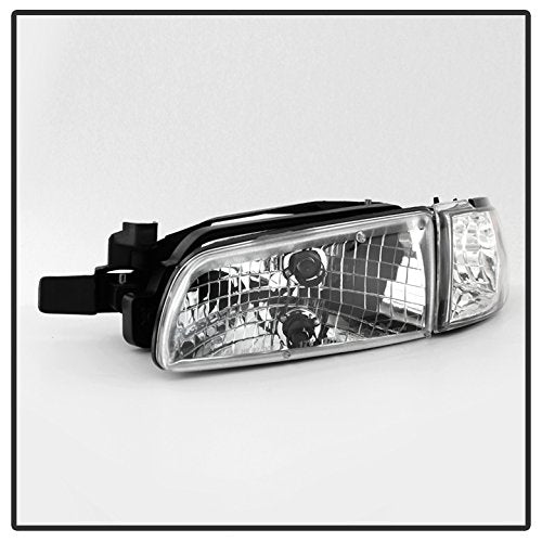 Xtune Pontiac Grand Prix Crystal Headlights W/Amber Corner Lights Chrome Housing With Clear Lens