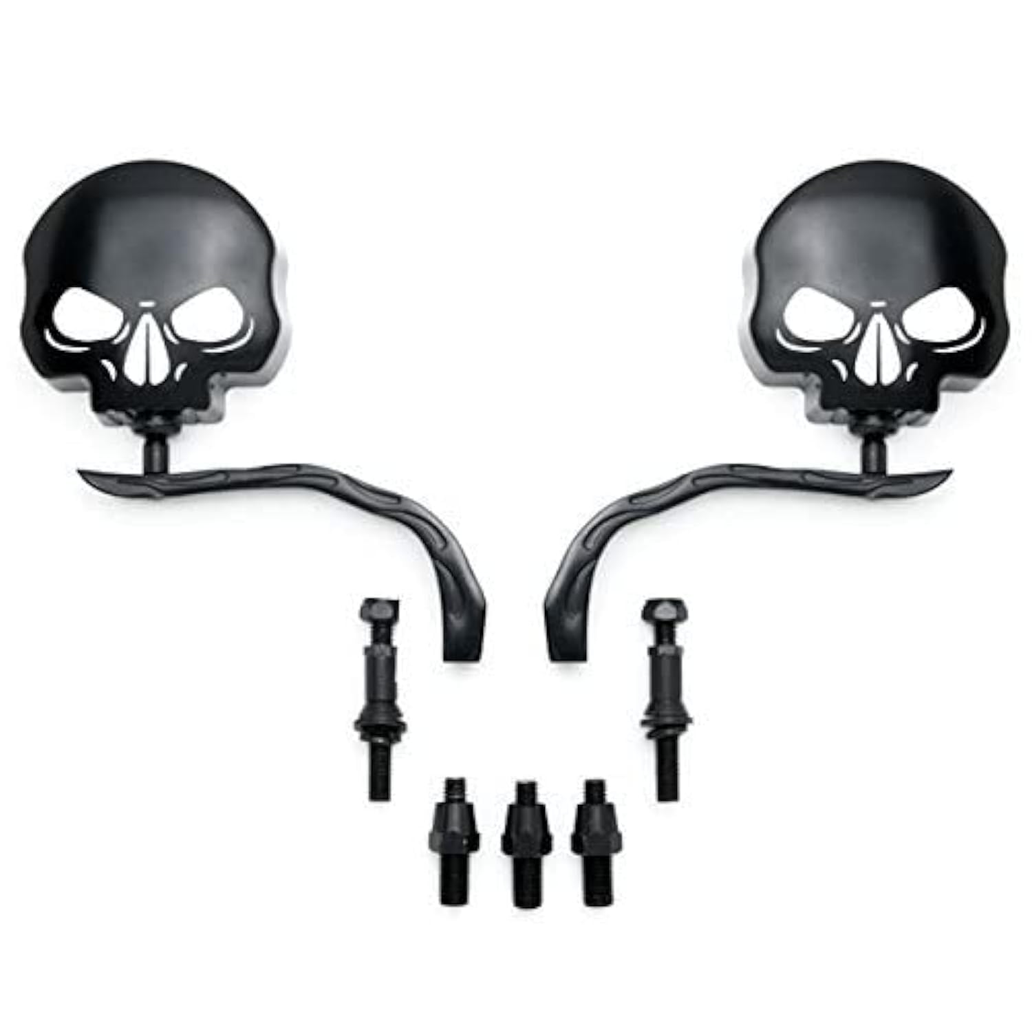 Smt-Skull Flame Black Side Mirrors Compatible With Harley Road King Electra Street Glide Ultra [B00Rudy8Ia]