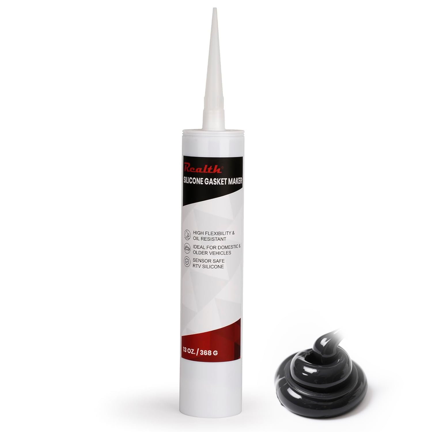 Rtv Silicone Gasket Maker Black, High Temperature Gasket Sealer 13 Oz., Resistance Sealant High Strength Flange Sealing For Auto