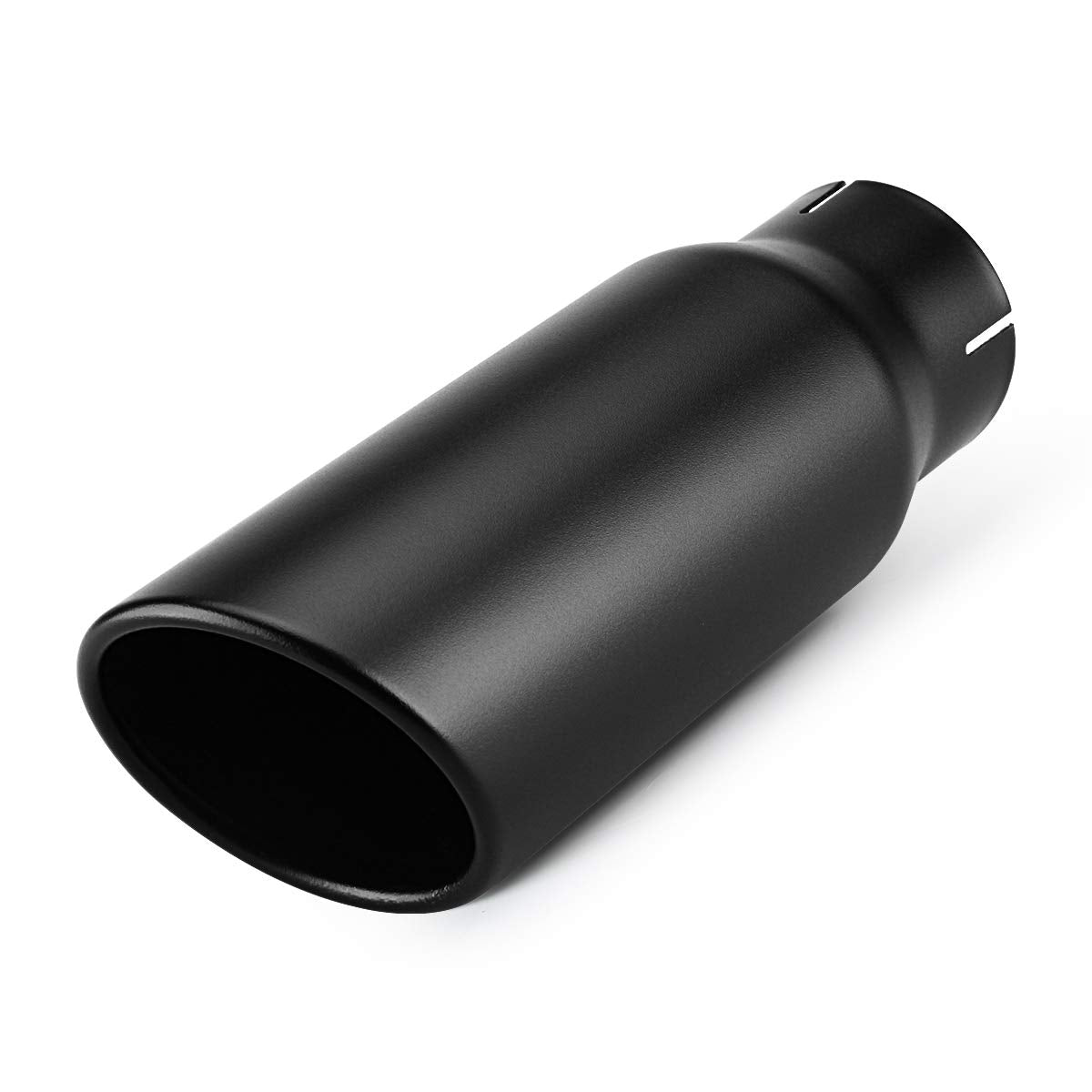 A-Karck Exhaust Tip 3 Inch Inlet, 3'' Inlet 4'' Outlet 12'' Overall Length Clamp On Muffler Tip For Truck Tailpipe, Rolled Angle