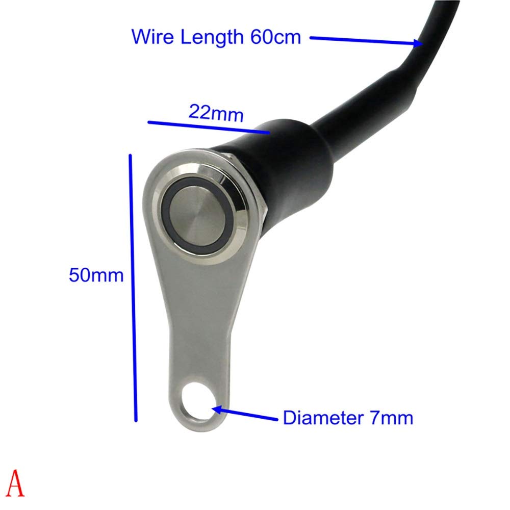 Rayana Universal Stainless Steel Led Motorcycle Switch On-Off Handlebar Adjustable Mount Waterproof Switches Button Dc12V Fog Light (Color : A-Blue- Latching Action))