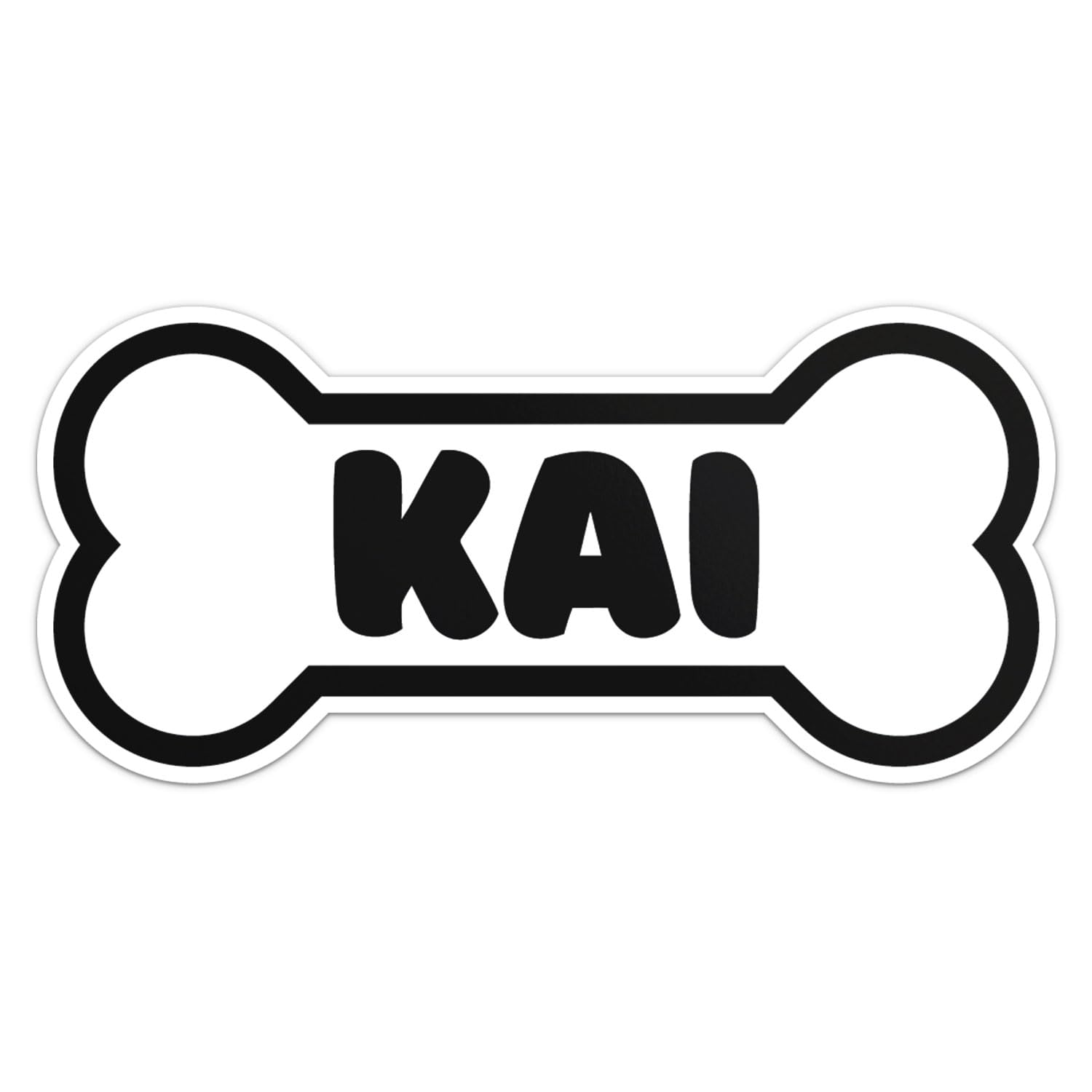 Kai Dog Name Sticker - Waterproof Vinyl Decal For Car Bumper, Laptop, Water Bottle, Wall, And Window, Size - 6'' Longer Side