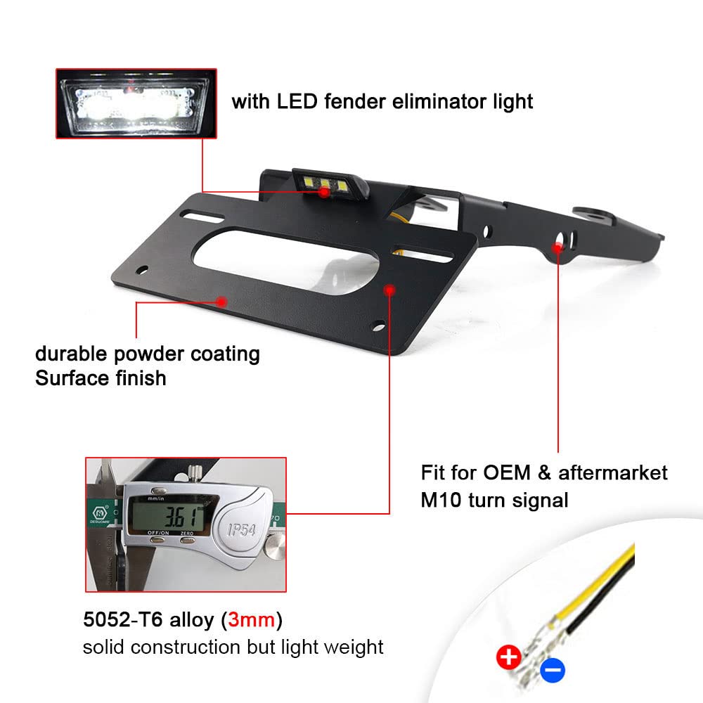 Rearace Motorcycle Fender Eliminator Compatible With Husqvarna Vitpilen/Svartpilen 401 2020-2023, Svartpilen 125/200/250 2020 2021 2022 2023 Tail Tidy
