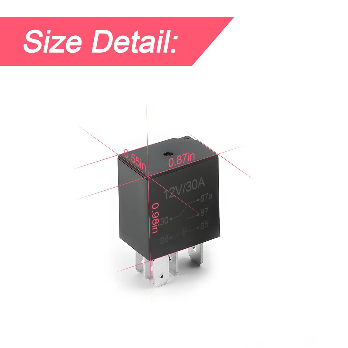 5 Pin 12V 30A Heavy Duty Automotive Relay - Multi-Purpose, Pack Of 4