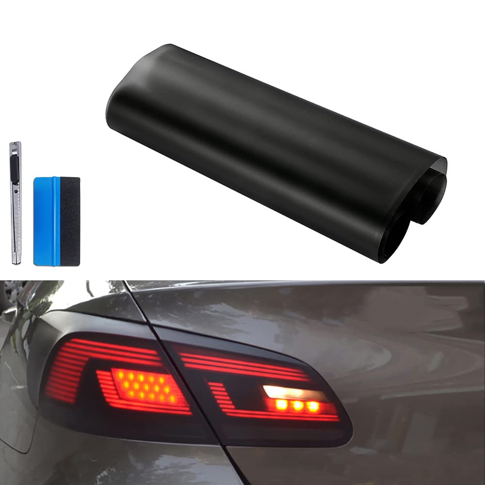 LZLRUN Extra-Wide Headlight Taillight Vinyl Tint Wrap 16 Inch x 60 Inch Roll Self Adhesive Fog Light Film Sheet Sticker Cover (M