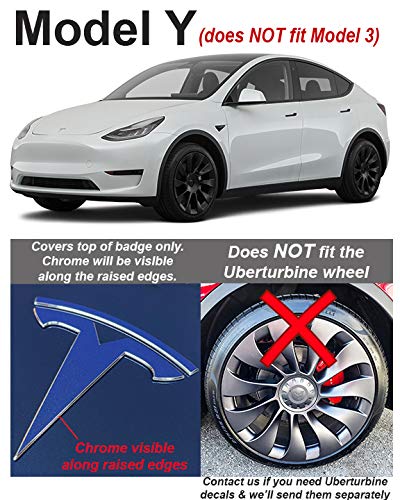 Logo Decal Wrap For Tesla Model Y, 11-Pc Set (Gloss Lime Green)