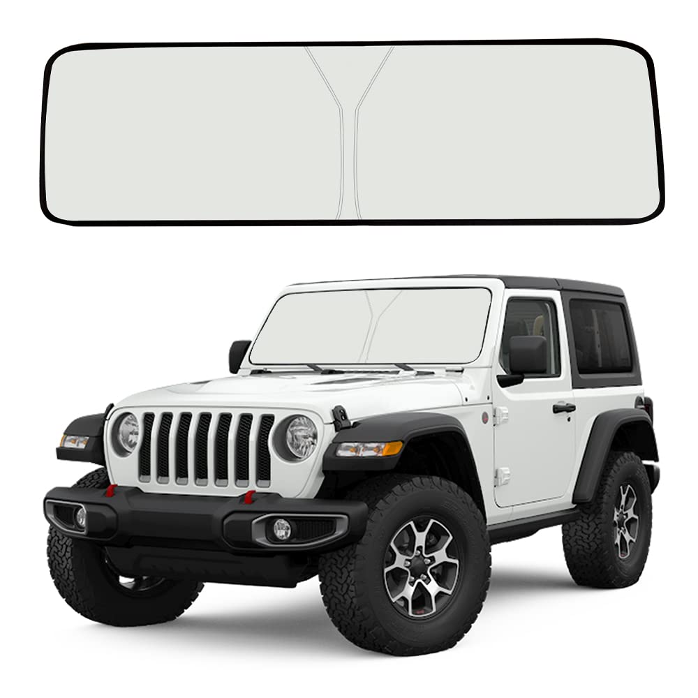 Moricere Upgrade Windshield Sun Shade For Jeep Wrangler Jl Jlu 2018-2023, Foldable Windshield Sun Visor Blocks Uv Rays