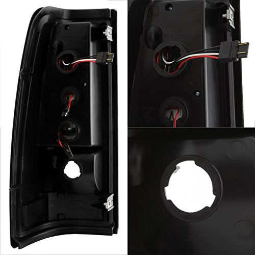Akkon - For 99-06 Gmc Sierra / 99-02 Chevy Silverado Pick Up Truck Black Smoked Lens Led Tube Tail Brake Lights Lamp